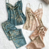 Floral Satin Cami & Trouser Lounge Set, 2pcs